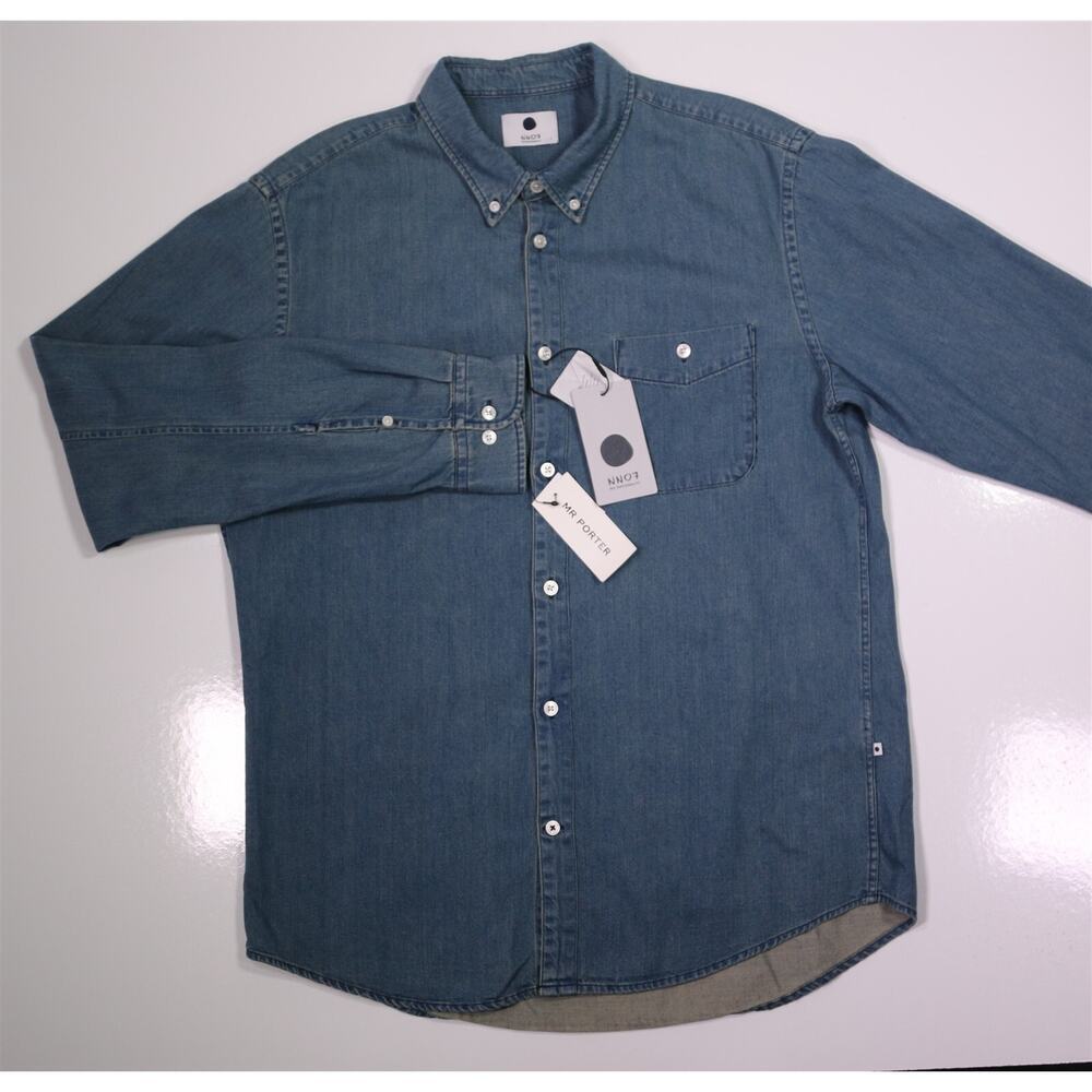 NN07 New Derek 5756 Denim Button-Up Shirt Men's XL New! - Picture 2 of 8